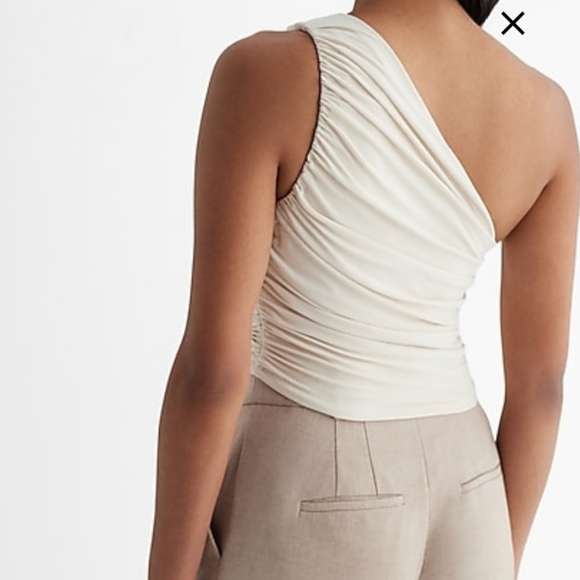 EXPRESS NWT ruched one shoulder crop top - Picture 5 of 9